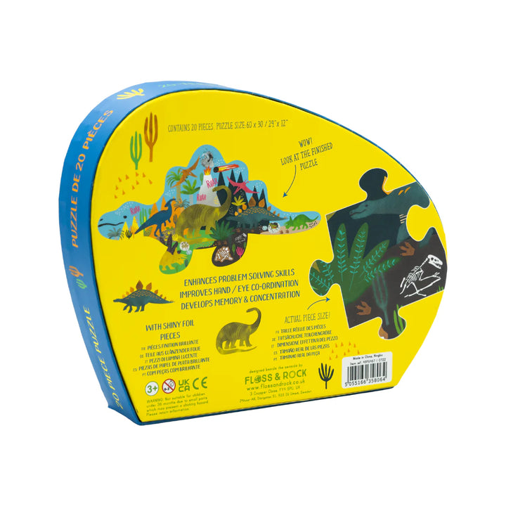 Floss &amp; Rock Dinosaur Shaped Puzzle – 20 Piece