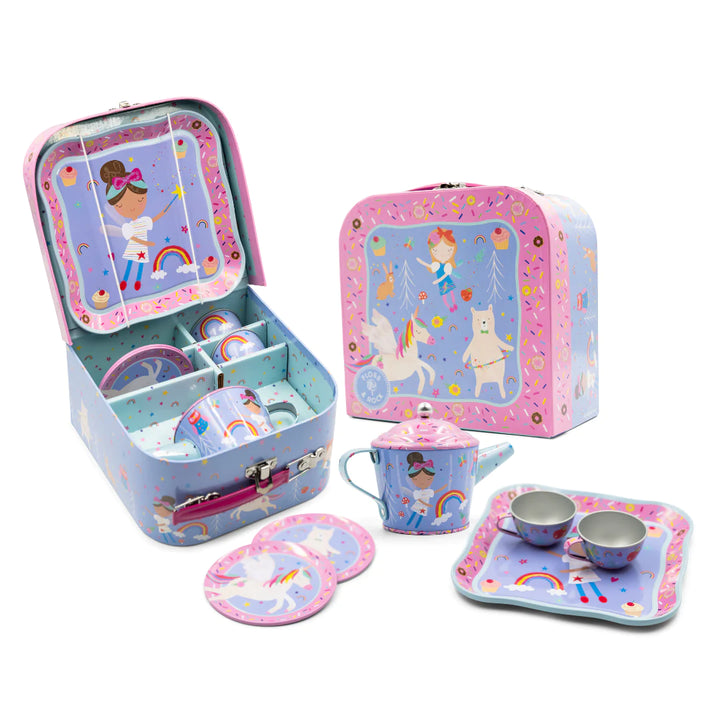 Floss &amp; Rock Tin Tea Set – Rainbow Fairy (7 Piece)