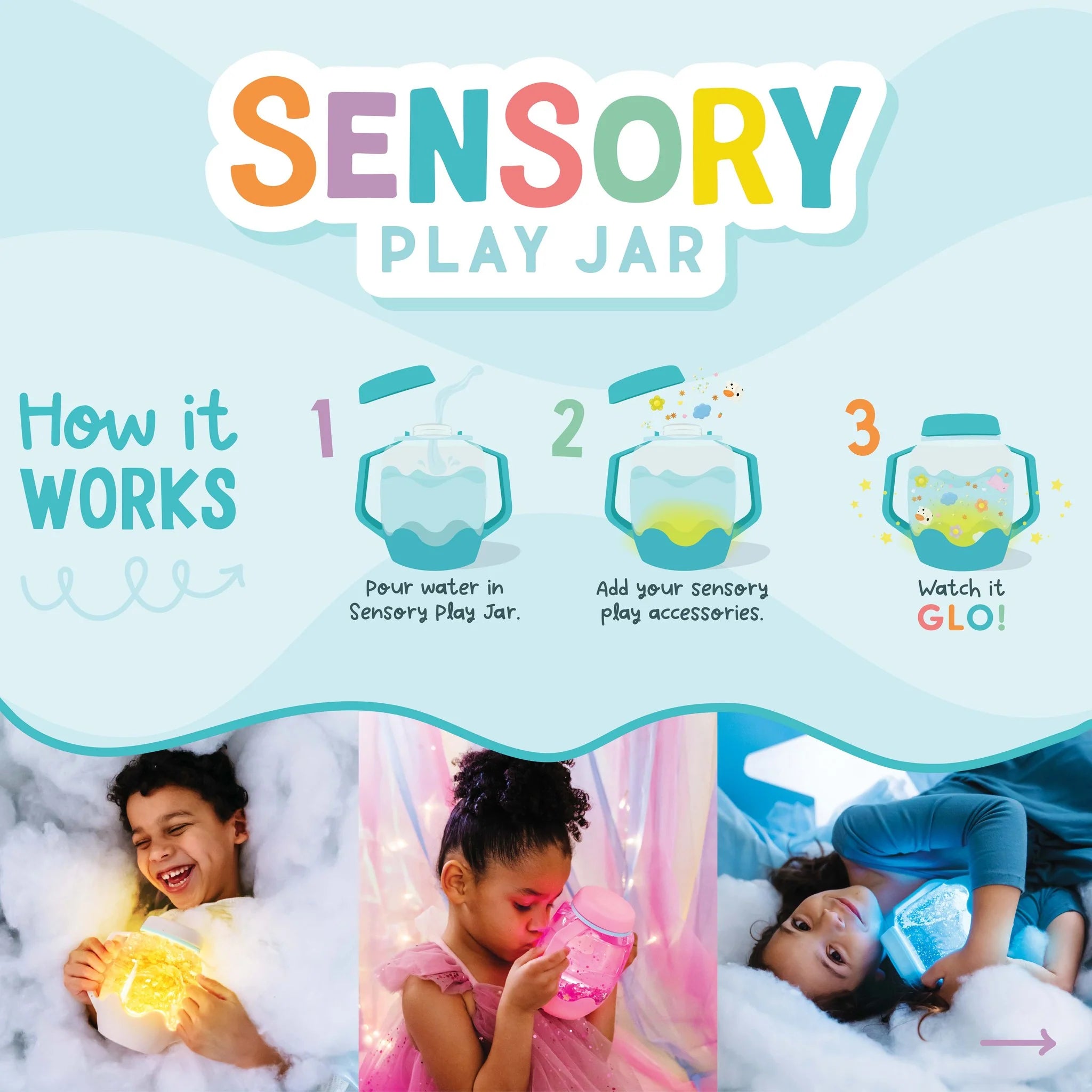 Glo Pals® Water Activated Sensory Play Jar – Bubblegum