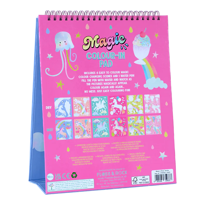 Floss &amp; Rock Magic Colour Changing Water Card Easel &amp; Pen – Fantasy