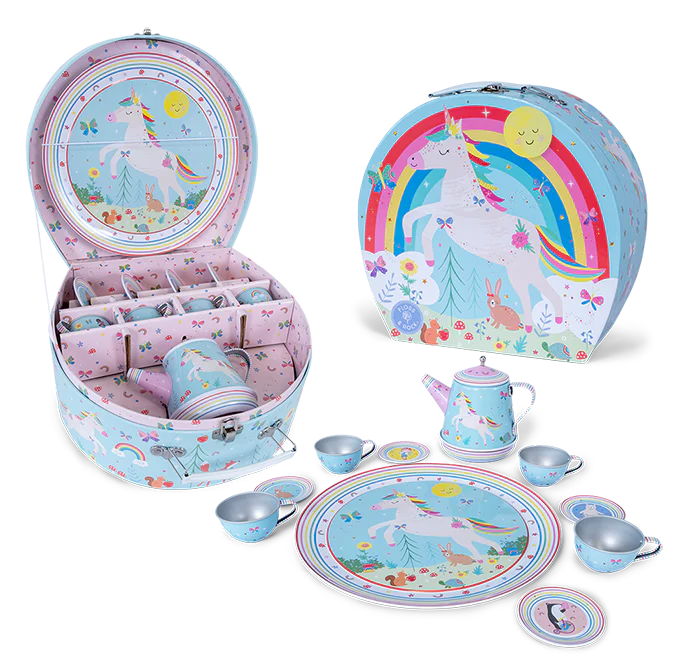 Floss & Rock Musical Tin Tea Set – Rainbow Fairy (11 Piece)