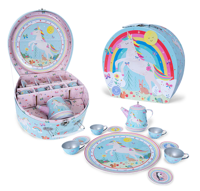 Floss &amp; Rock Musical Tin Tea Set – Rainbow Fairy (11 Piece)