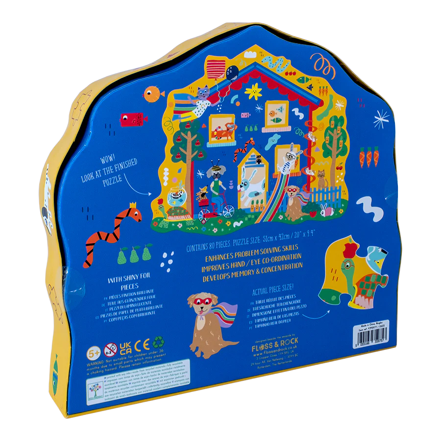 Floss &amp; Rock Pets Shaped Puzzle – 80 Piece