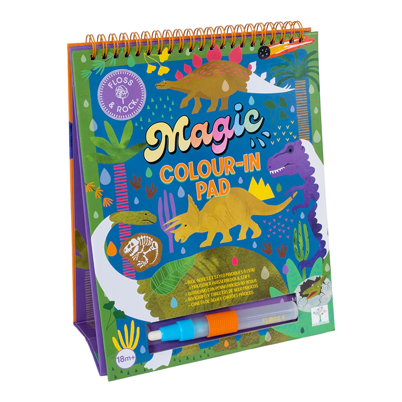 Floss & Rock Magic Colour Changing Water Card Easel & Pen – Dinosaur