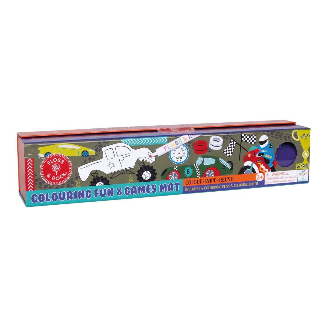Floss &amp; Rock Colouring Fun &amp; Games Mat – Cars