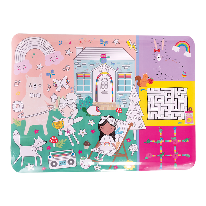 Floss &amp; Rock Colouring Fun &amp; Games Mat – Rainbow Fairy