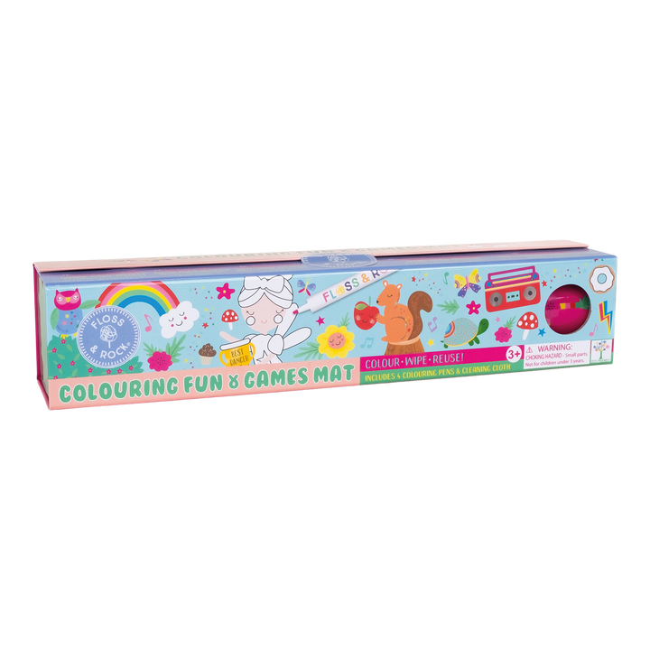 Floss &amp; Rock Colouring Fun &amp; Games Mat – Rainbow Fairy