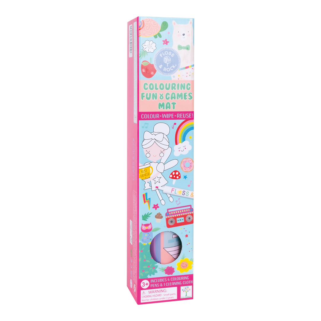 Floss &amp; Rock Colouring Fun &amp; Games Mat – Rainbow Fairy