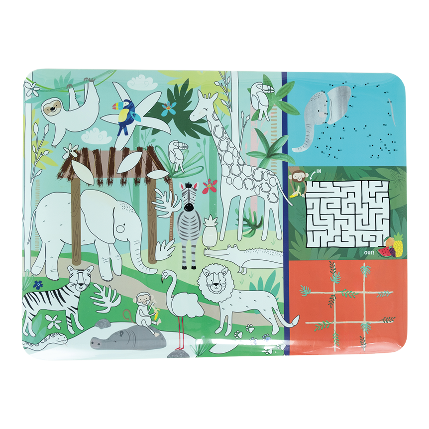 Floss & Rock Colouring Fun & Games Mat – Jungle