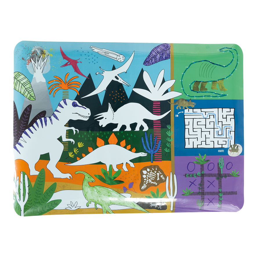 Floss & Rock Colouring Fun & Games Mat – Dinosaur