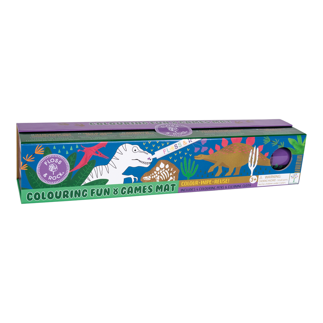 Floss &amp; Rock Colouring Fun &amp; Games Mat – Dinosaur