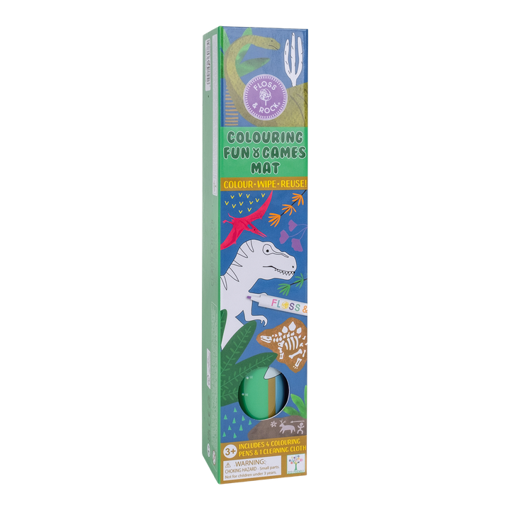 Floss &amp; Rock Colouring Fun &amp; Games Mat – Dinosaur