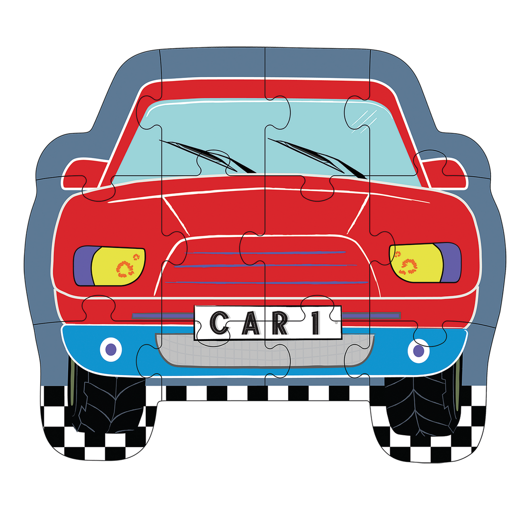 Floss &amp; Rock Cars Shaped Puzzle – 12 Piece