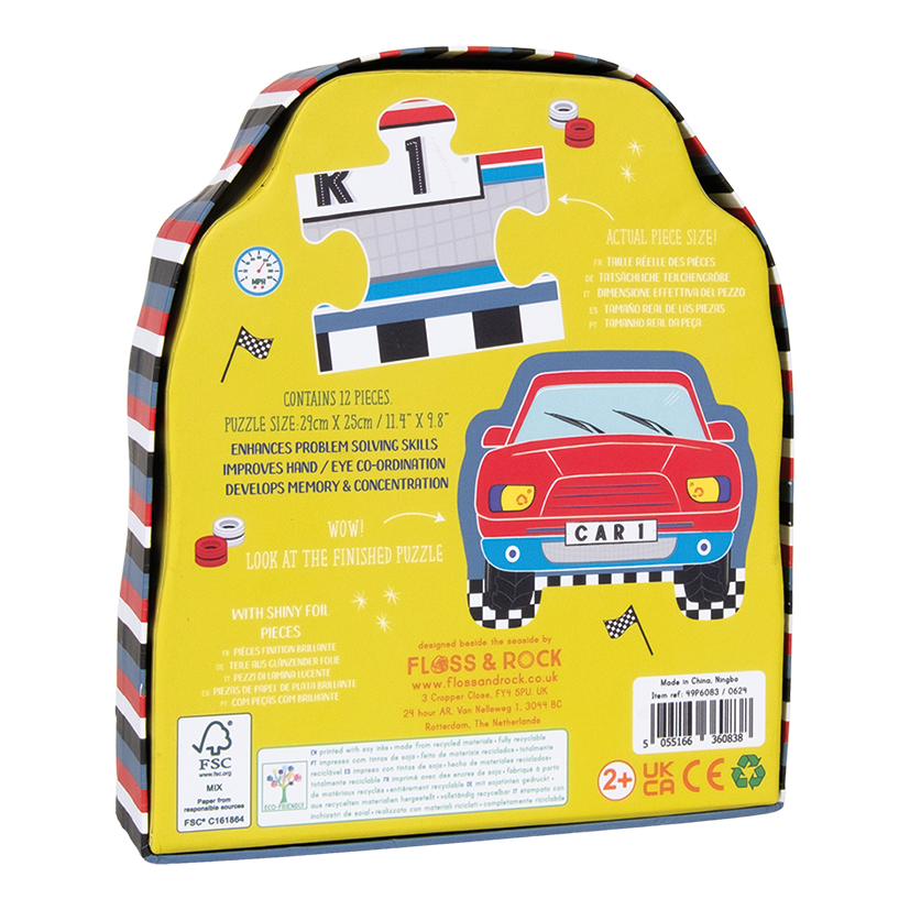 Floss &amp; Rock Cars Shaped Puzzle – 12 Piece