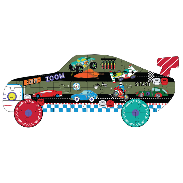 Floss &amp; Rock Cars Shaped Puzzle – 40 Piece