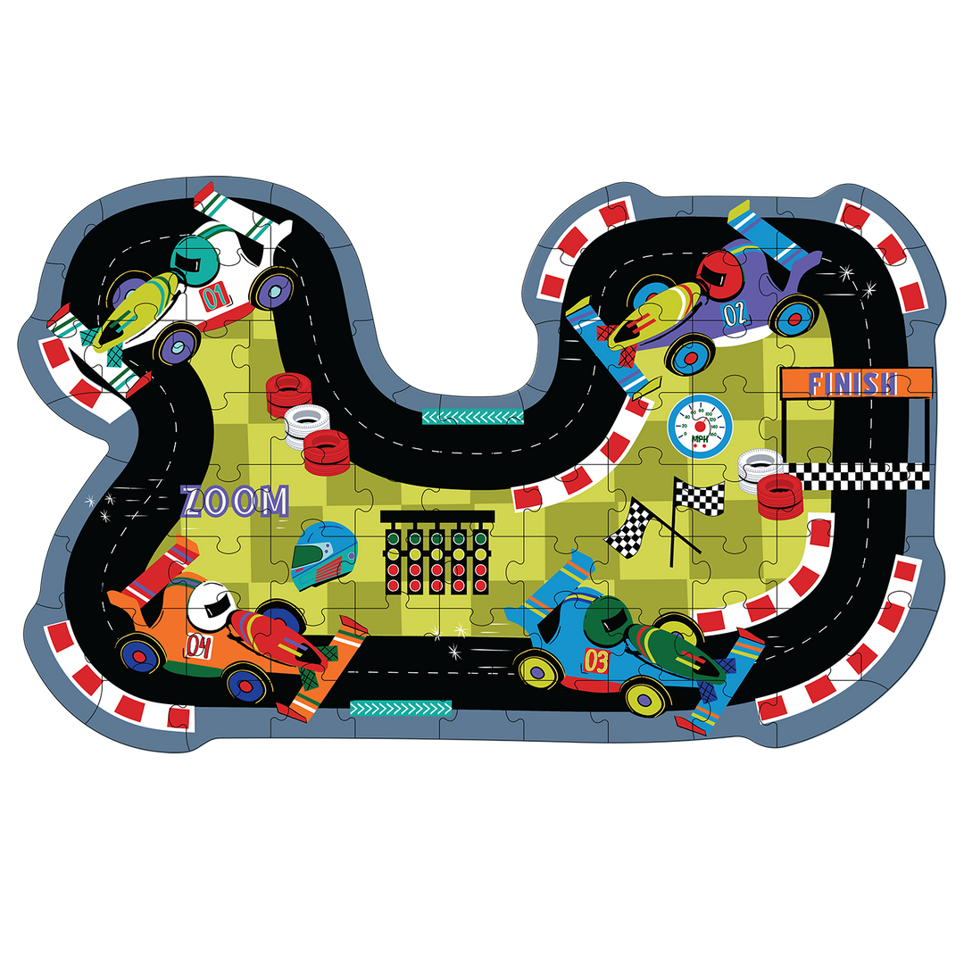 Floss &amp; Rock Cars Shaped Puzzle – 80 Piece