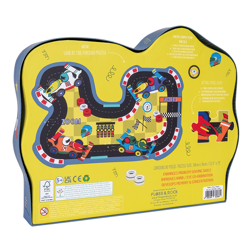 Floss &amp; Rock Cars Shaped Puzzle – 80 Piece