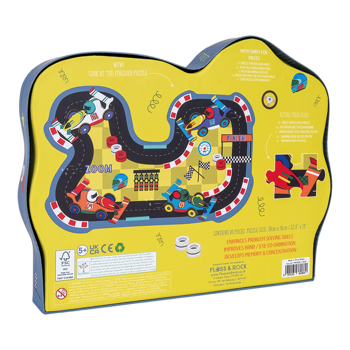 Floss &amp; Rock Cars Shaped Puzzle – 80 Piece