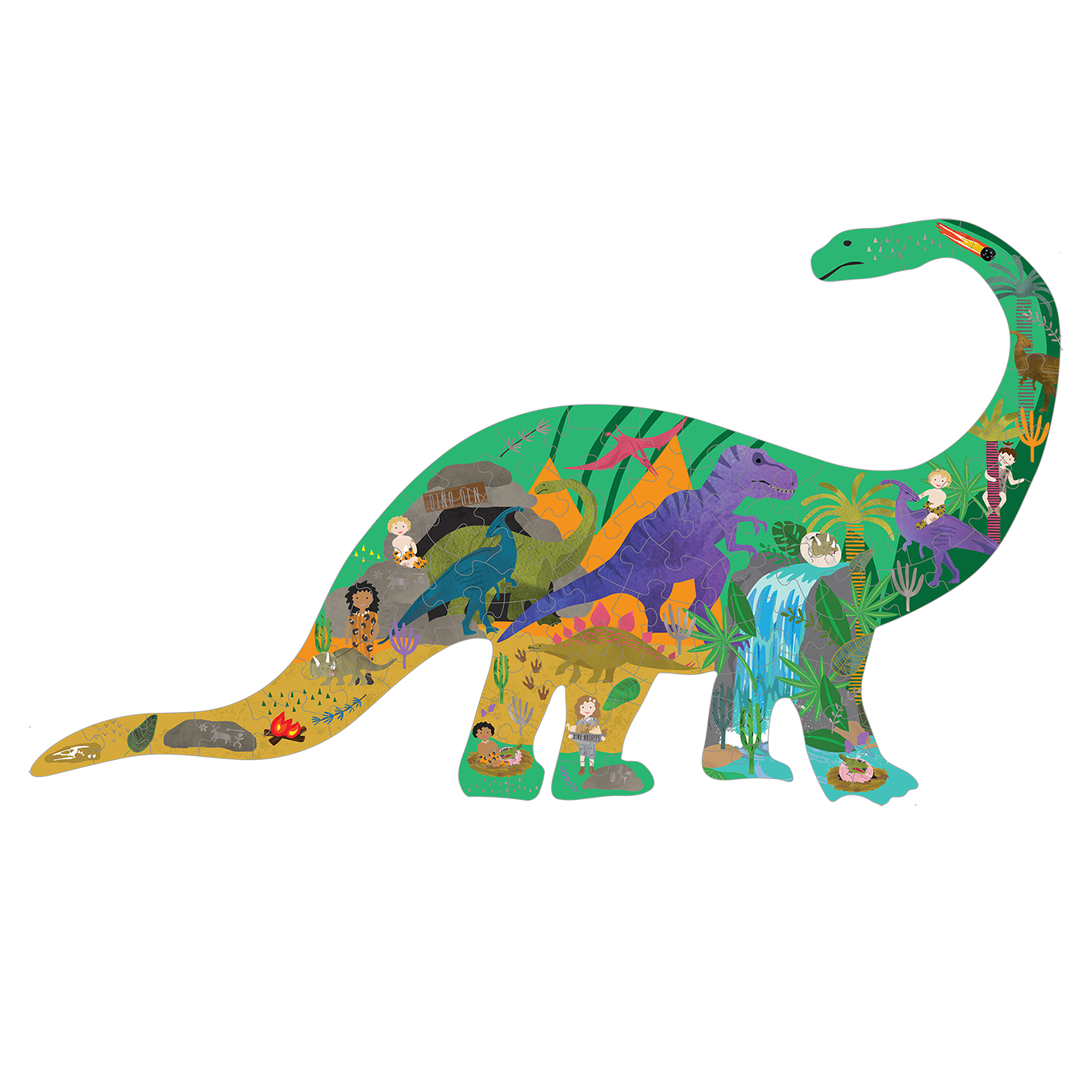 Floss & Rock Dino Shaped Puzzle – 80 Piece