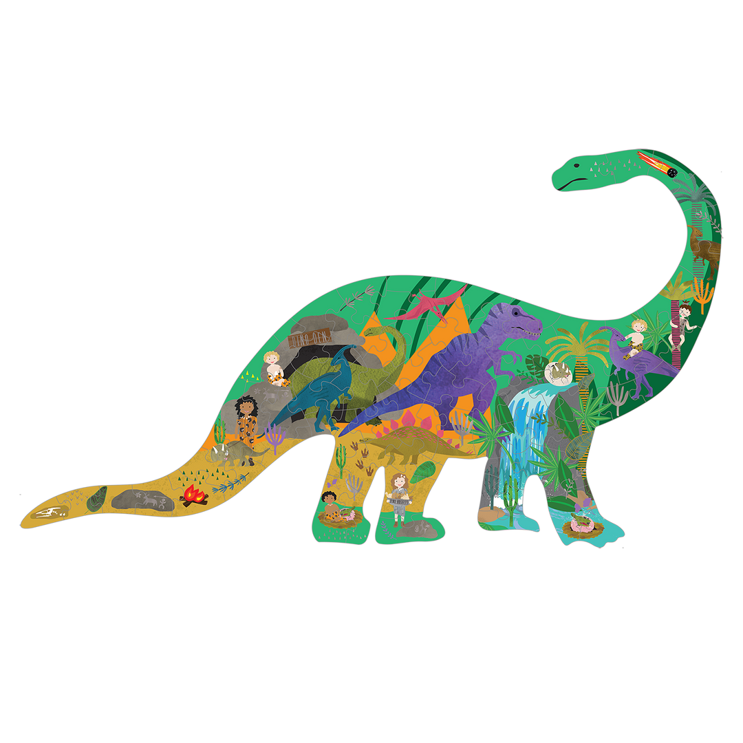 Floss &amp; Rock Dino Shaped Puzzle – 80 Piece