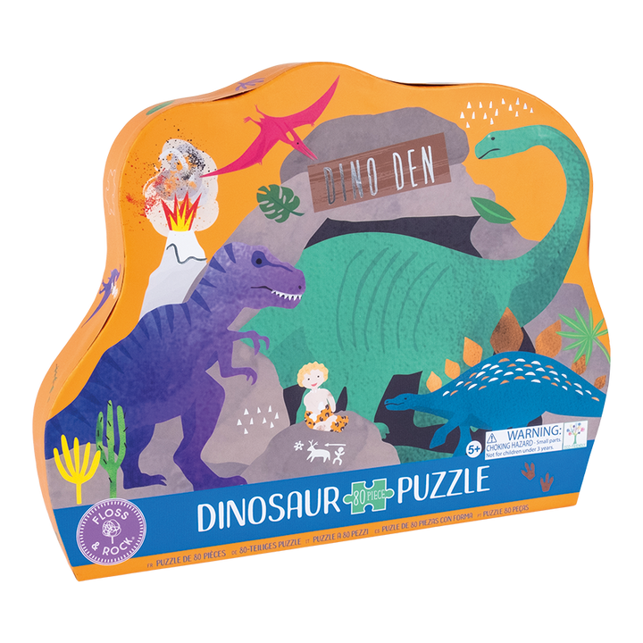 Floss &amp; Rock Dino Shaped Puzzle – 80 Piece