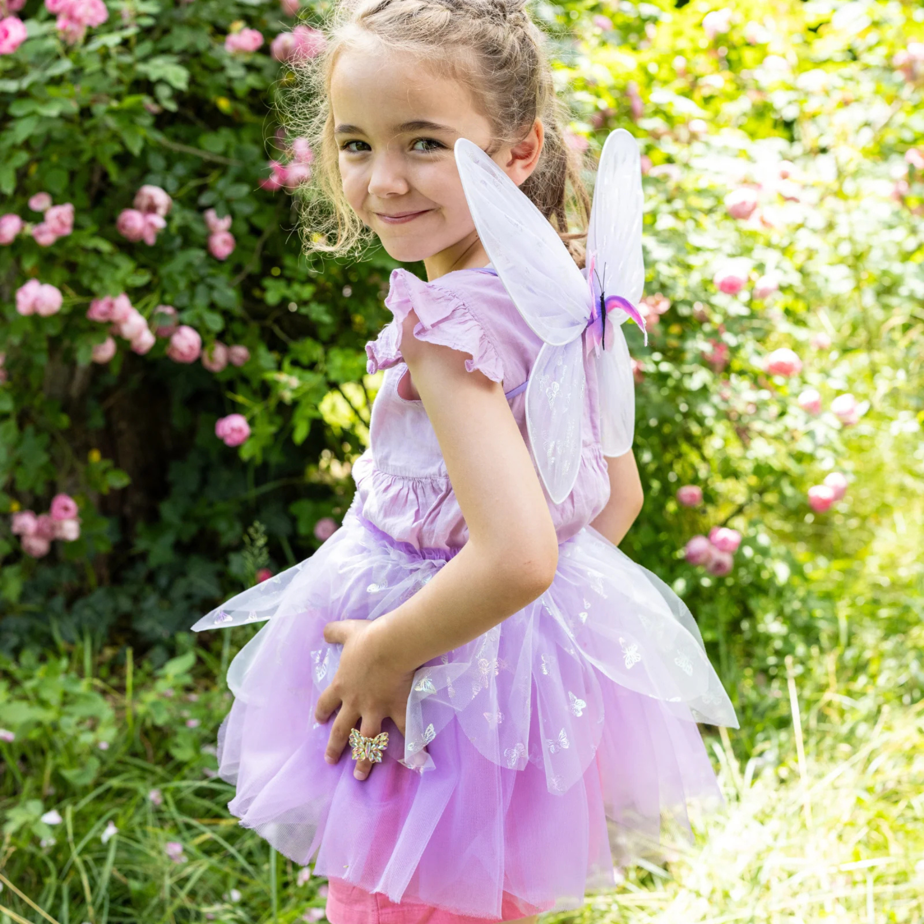 Great Pretenders Flutter Skirt with Fairy Wings Play Costume Set – Lilac
