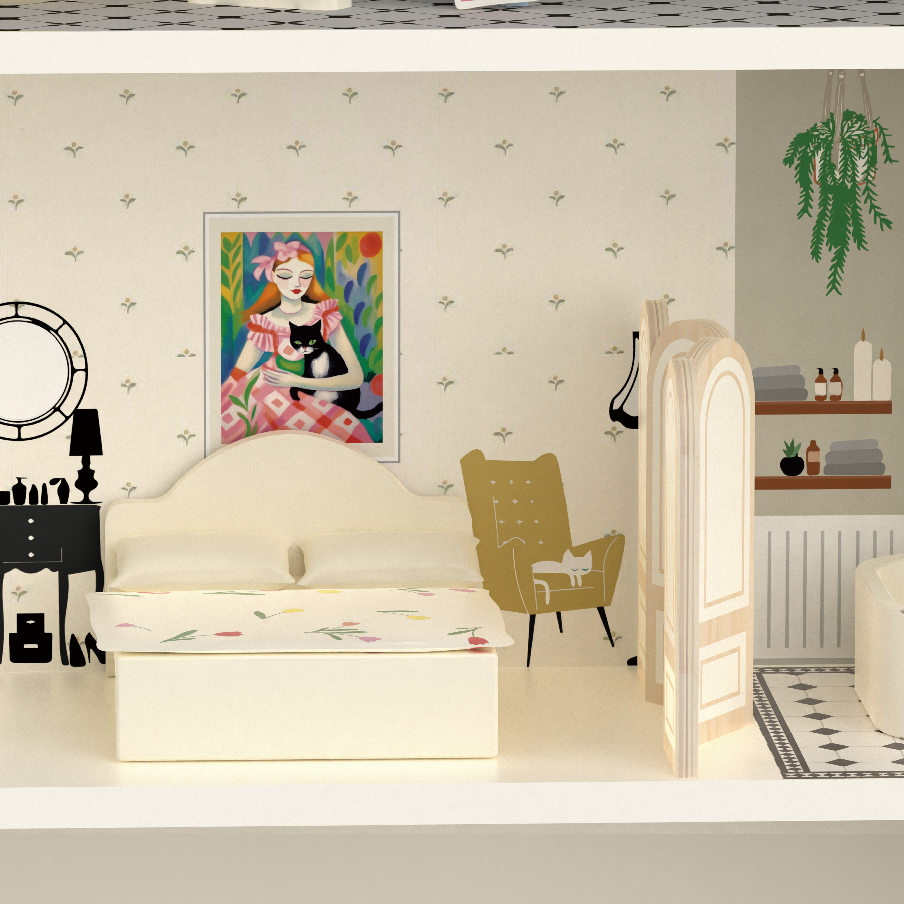 Classic World Vintage Wooden Dollhouse