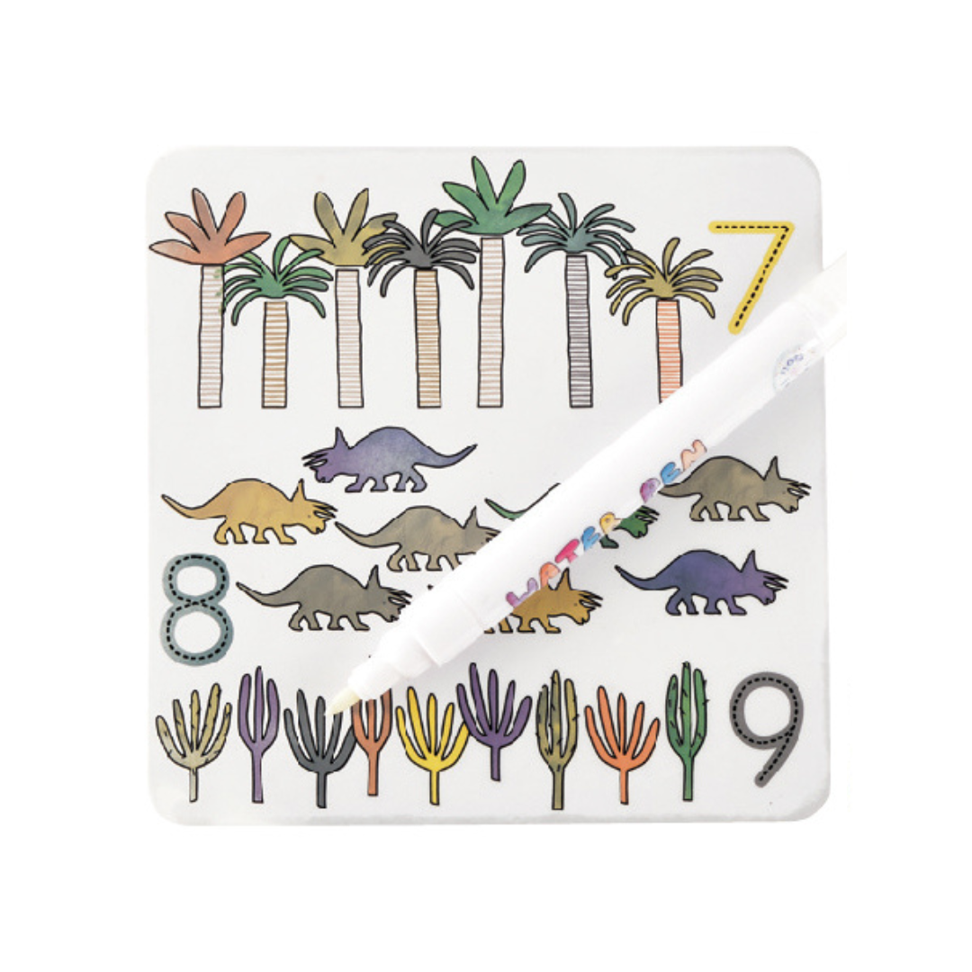 Floss &amp; Rock Magic Colour Changing Water Cards – Dinosaur