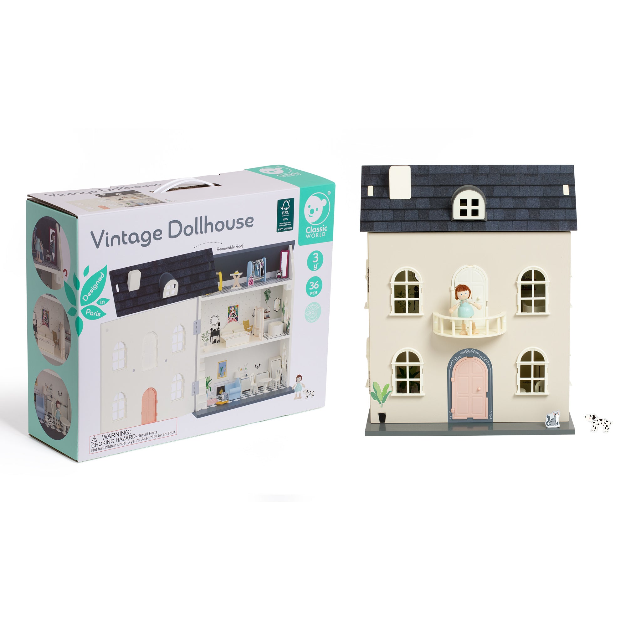 Classic World Vintage Wooden Dollhouse