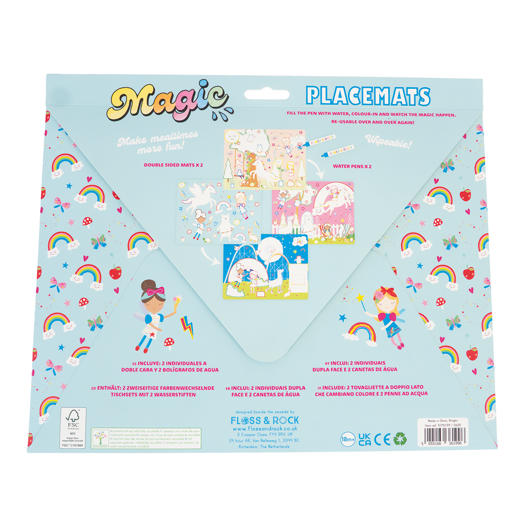 Floss &amp; Rock Magic Water Placemats – Rainbow Fairy