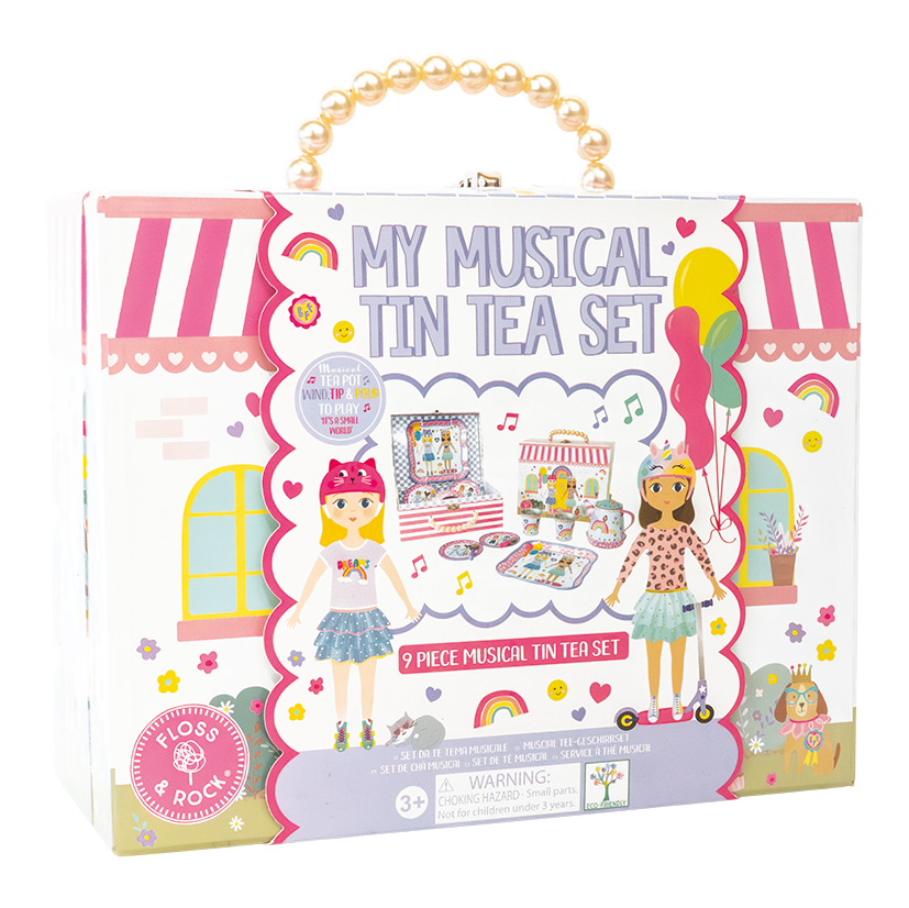 Floss &amp; Rock Musical Tin Tea Set – Best Friends (9 Piece)