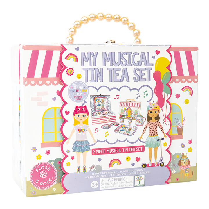 Floss &amp; Rock Musical Tin Tea Set – Best Friends (9 Piece)
