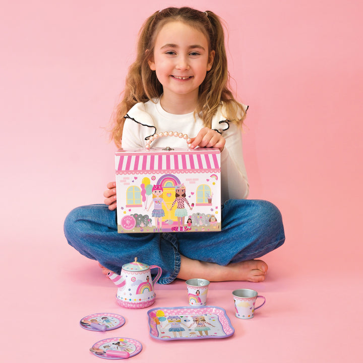 Floss &amp; Rock Musical Tin Tea Set – Best Friends (9 Piece)