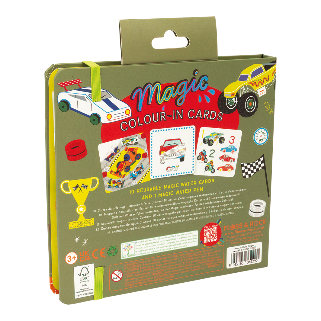 Floss & Rock Magic Colour Changing Water Cards – Cars