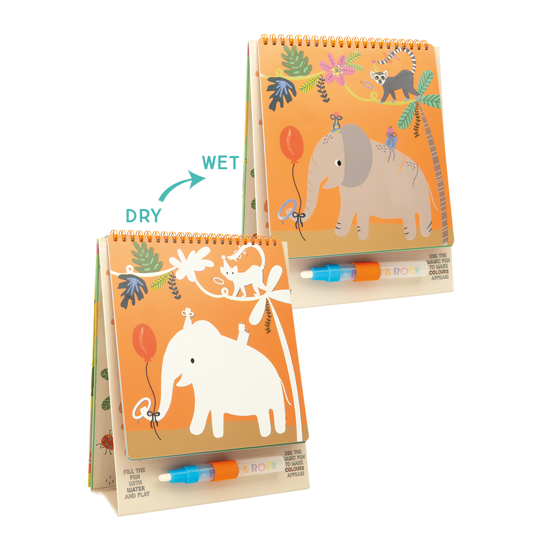 Floss &amp; Rock Magic Colour Changing Water Card Easel &amp; Pen – Jungle Party