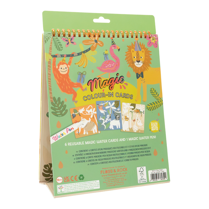 Floss &amp; Rock Magic Colour Changing Water Card Easel &amp; Pen – Jungle Party