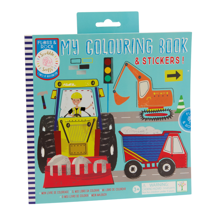 Floss &amp; Rock Scribble Sniffs My Colouring Book &amp; Stickers – Construction