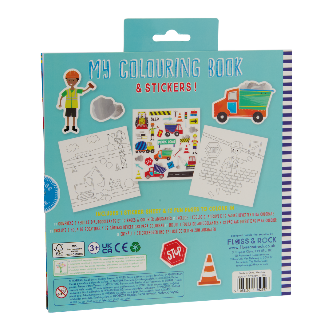 Floss &amp; Rock Scribble Sniffs My Colouring Book &amp; Stickers – Construction