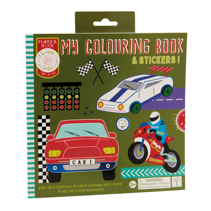 Floss &amp; Rock Scribble Sniffs My Colouring Book &amp; Stickers – Cars