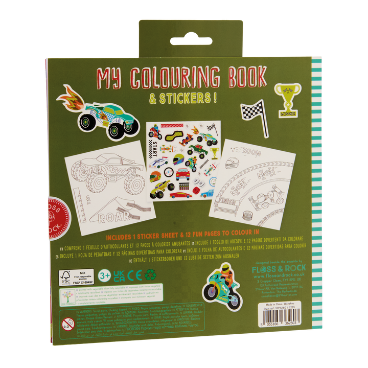 Floss &amp; Rock Scribble Sniffs My Colouring Book &amp; Stickers – Cars