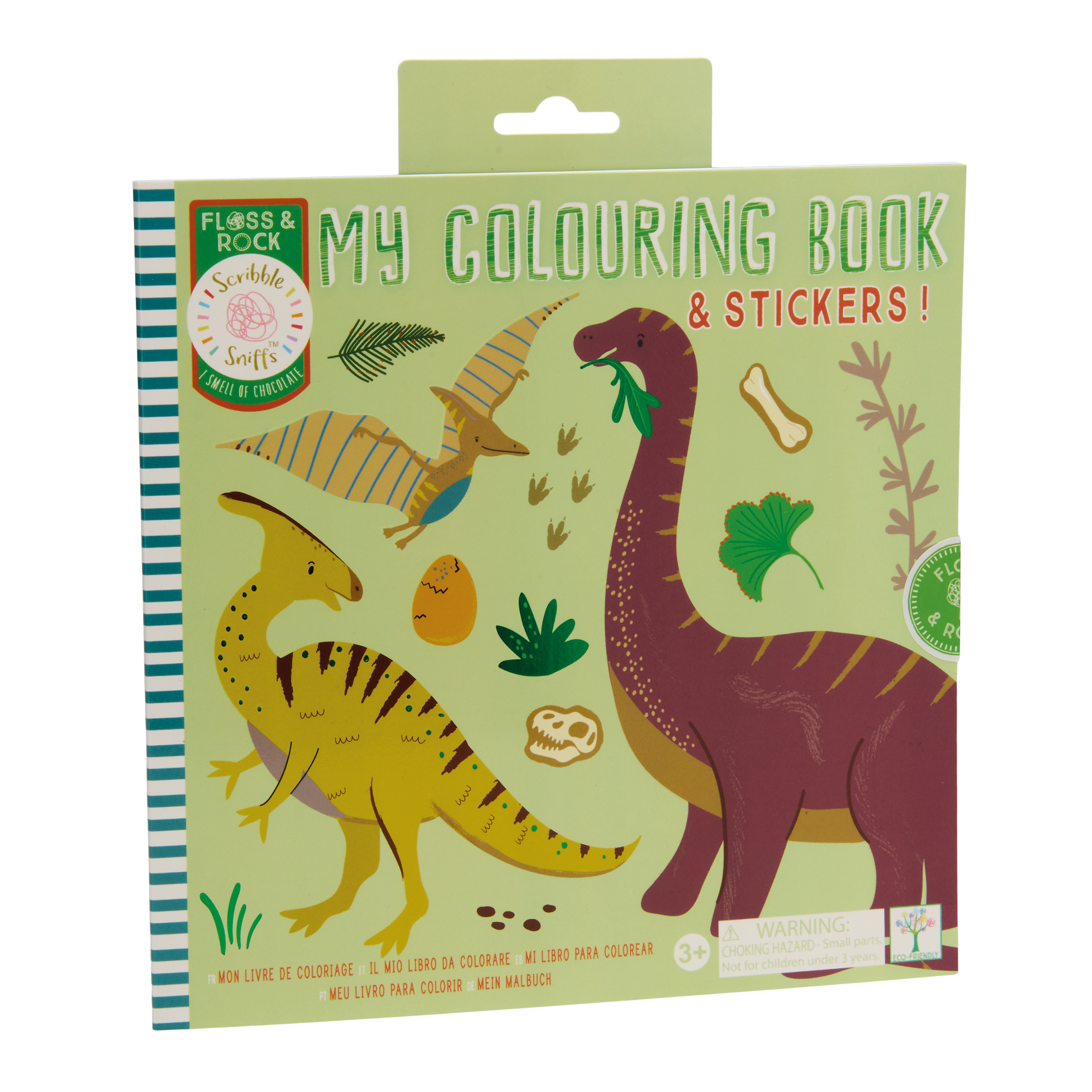 Floss & Rock Scribble Sniffs My Colouring Book & Stickers – Dinosaur
