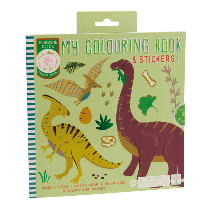 Floss &amp; Rock Scribble Sniffs My Colouring Book &amp; Stickers – Dinosaur