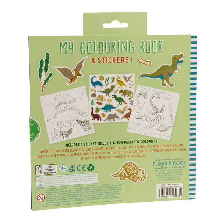 Floss &amp; Rock Scribble Sniffs My Colouring Book &amp; Stickers – Dinosaur