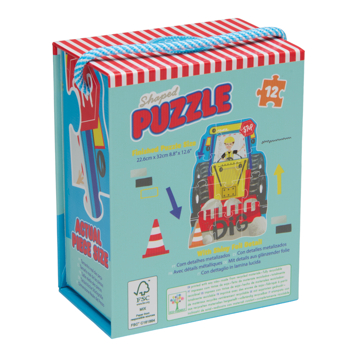 Floss &amp; Rock Shaped Puzzle – Construction (12 Piece)