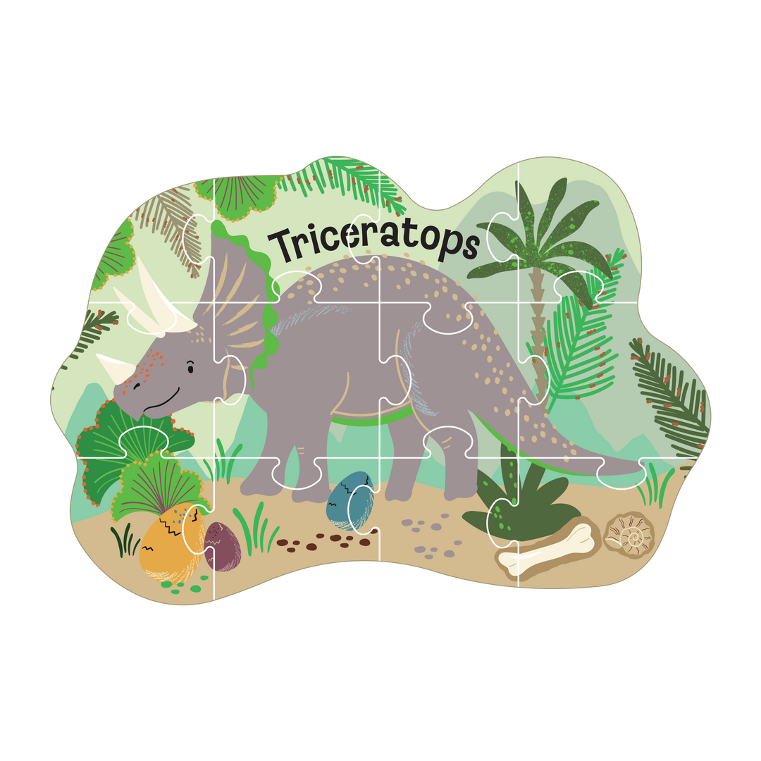 Floss &amp; Rock Shaped Puzzle – Dinosaur (12 Piece)