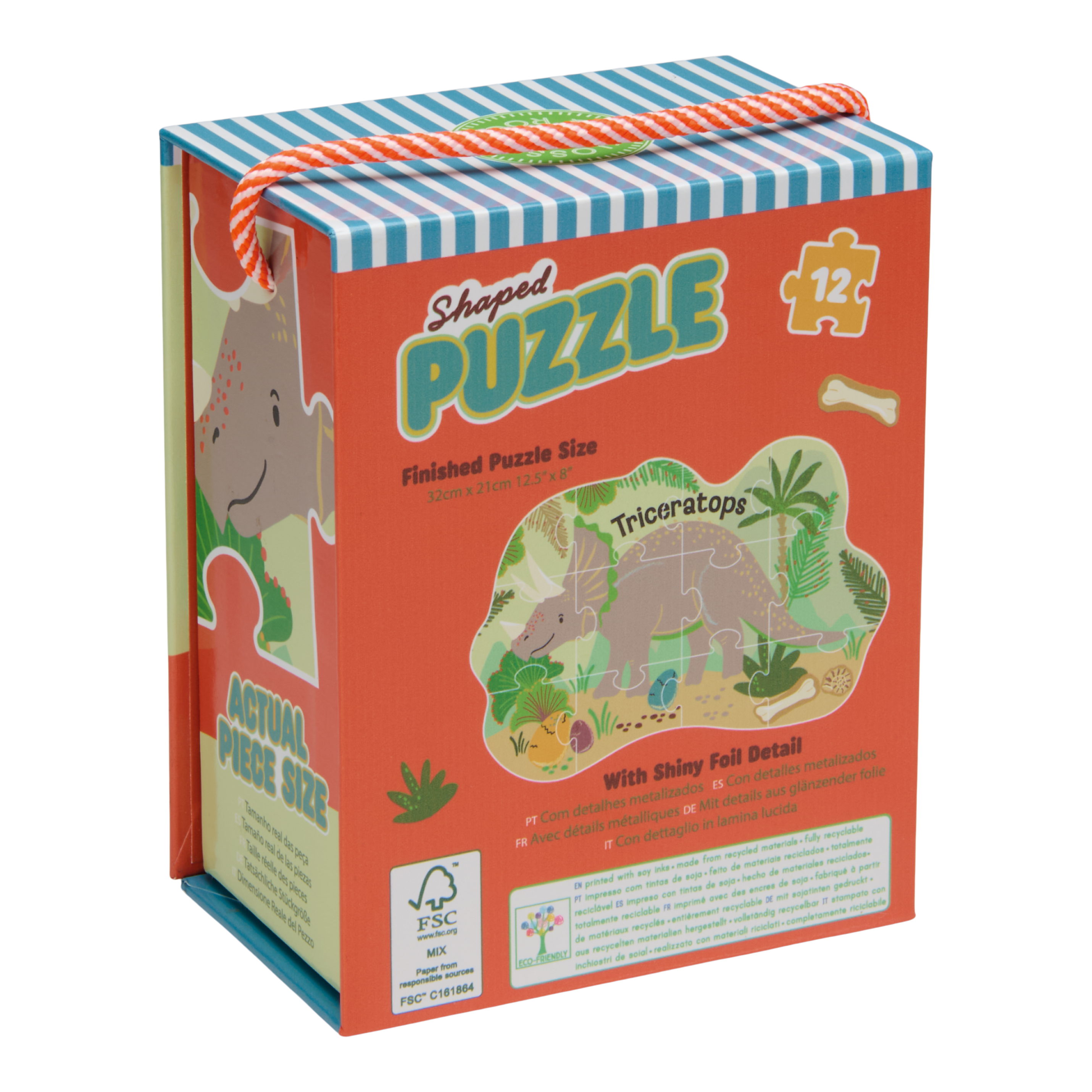 Floss & Rock Shaped Puzzle – Dinosaur (12 Piece)