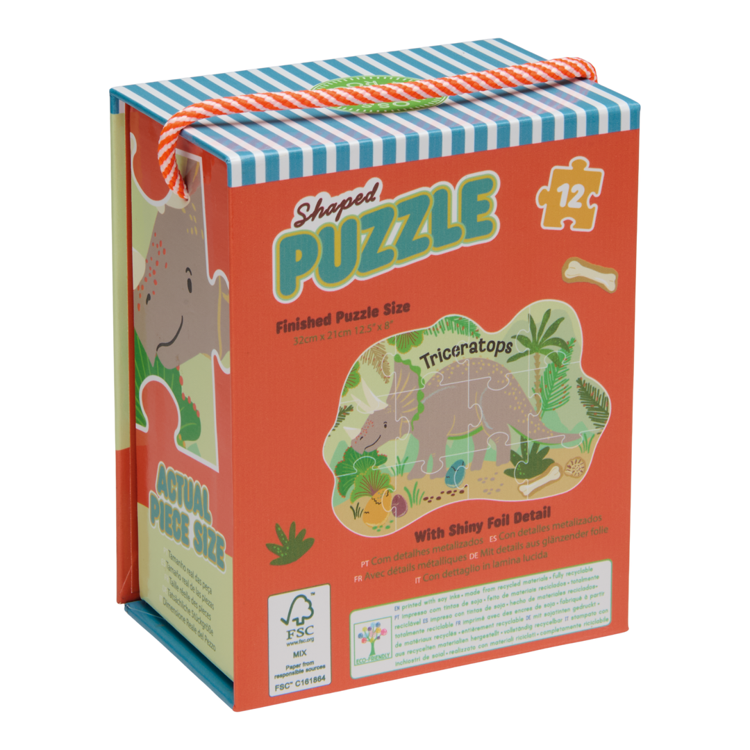 Floss &amp; Rock Shaped Puzzle – Dinosaur (12 Piece)