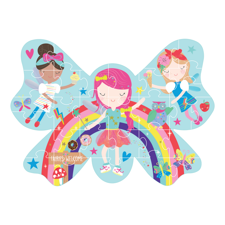 Floss &amp; Rock Shaped Puzzle – Rainbow Fairy (30 Piece)