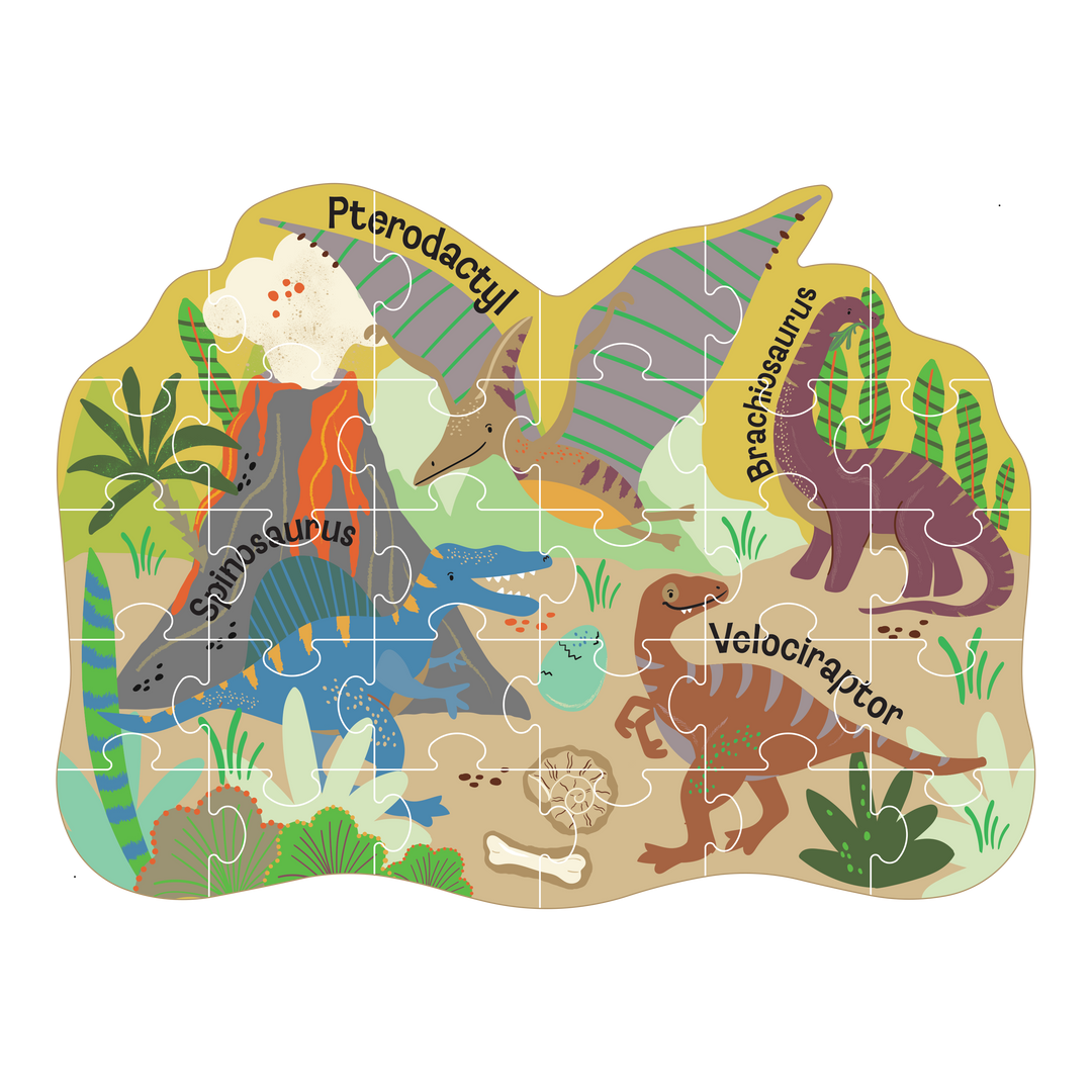 Floss &amp; Rock Shaped Puzzle – Dinosaur (30 Piece)