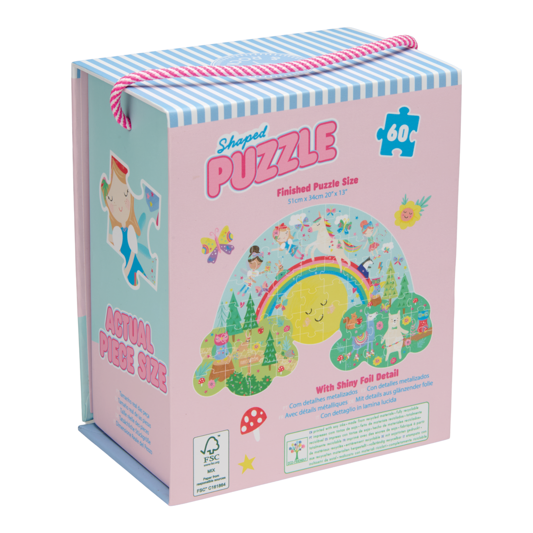Floss &amp; Rock Shaped Puzzle – Rainbow Fairy (60 Piece)